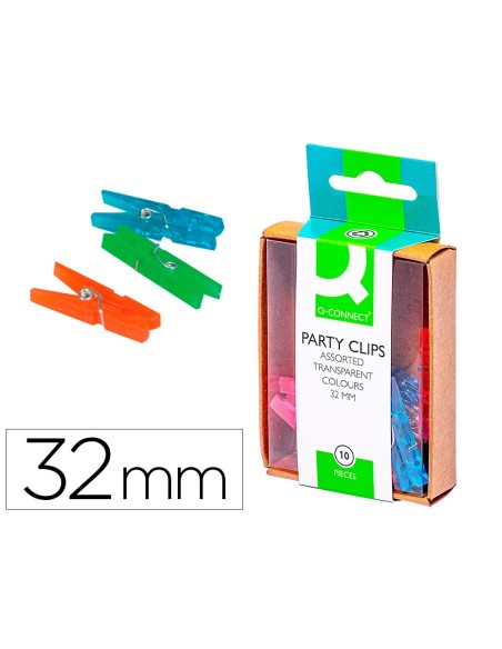 Pinza fantasia q-connect 32 mm caja de 10...