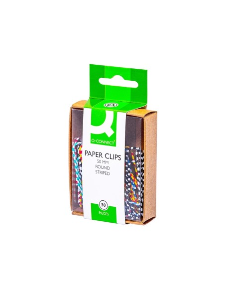 Clips colores rayados q-connect 50 mm caja de...