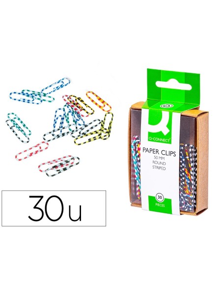 Clips colores rayados q-connect 50 mm caja de...