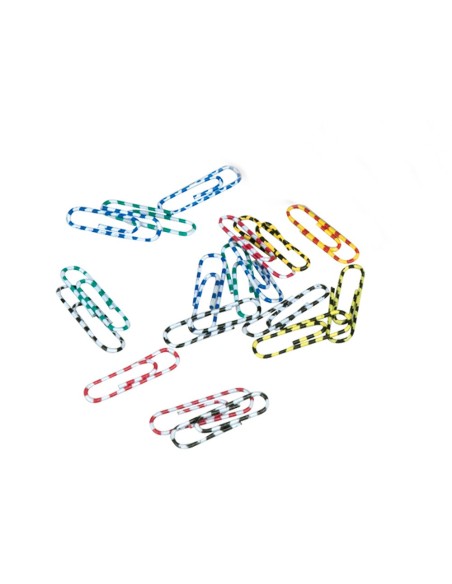 Clips colores rayados q-connect 28 mm caja de...
