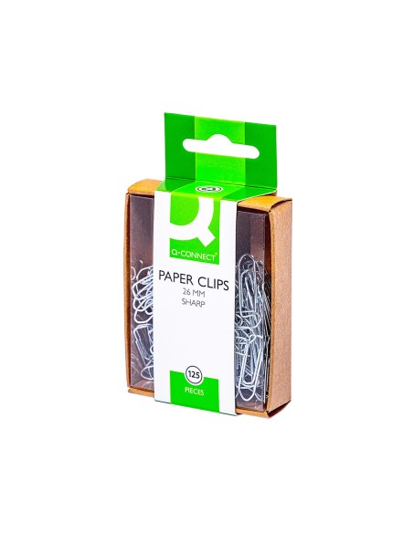 Clips niquelados q-connect 26 mm caja de 125 unidades