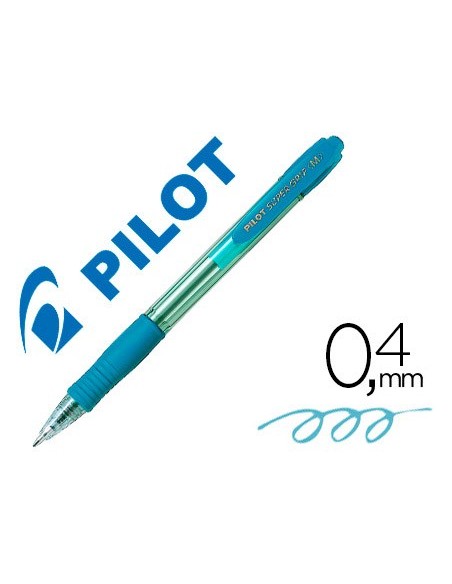 Boligrafo pilot super grip celeste retractil...