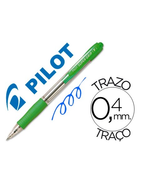 Boligrafo pilot super grip verde claro...