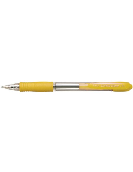 Boligrafo pilot super grip amarillo retractil...