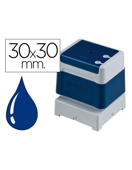 Sello automatico brother 30 mm x 30 mm azul