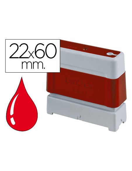 Sello automatico brother 22 mm x 60 mm rojo