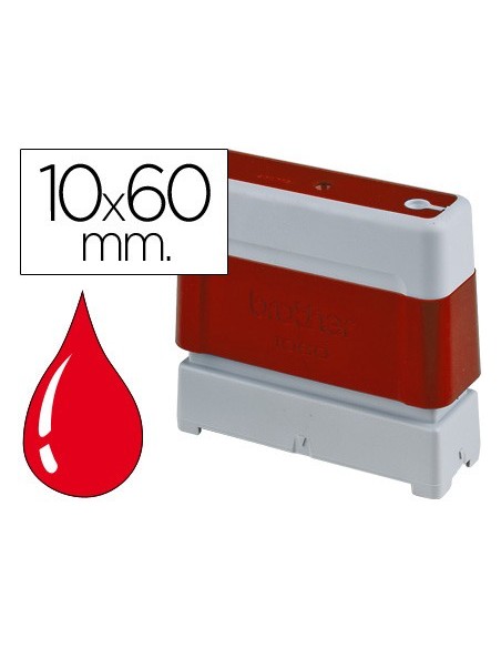 Sello automatico brother 10 mm x 60 mm rojo