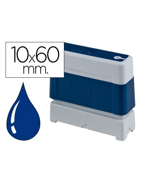 Sello automatico brother 10 mm x 60 mm azul