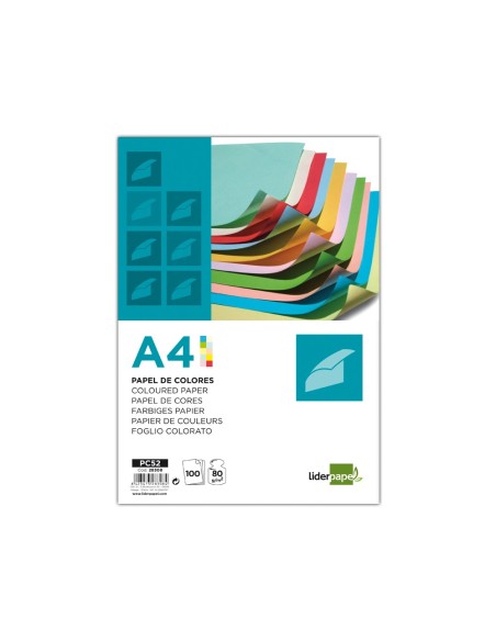 Papel color liderpapel a4 80gr 10 colores...