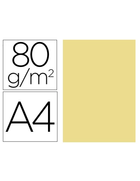 Papel color liderpapel a4 80gr amarillo paquete...