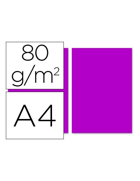 Papel color liderpapel a4 80gr fucsia paquete...
