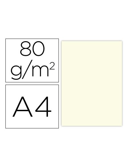 Papel color liderpapel a4 80gr crema paquete de...