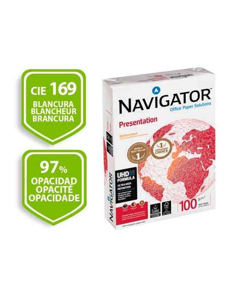 Papel fotocopiadora navigator din a4 100 gramos papel multiuso ink-jet y laser paquete de 500 hojas