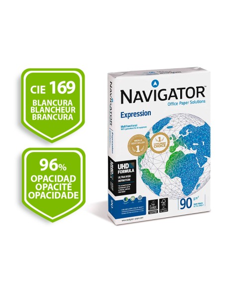 Papel fotocopiadora navigator din a3 90 gramos papel multiuso ink-jet y laser paquete de 500 hojas