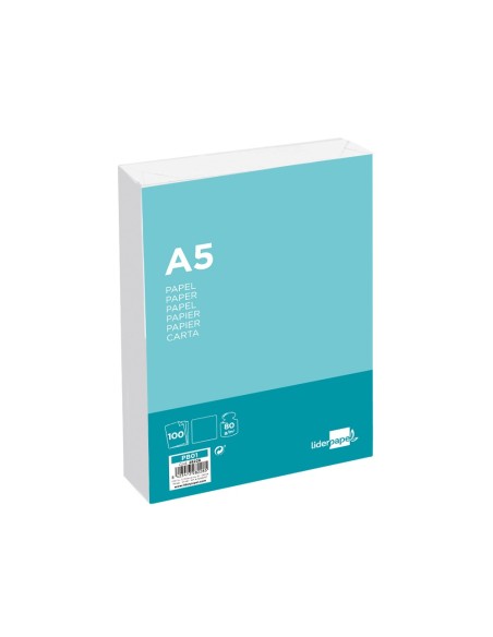 Papel liderpapel a5 80g/m2 liso paquete de 100...
