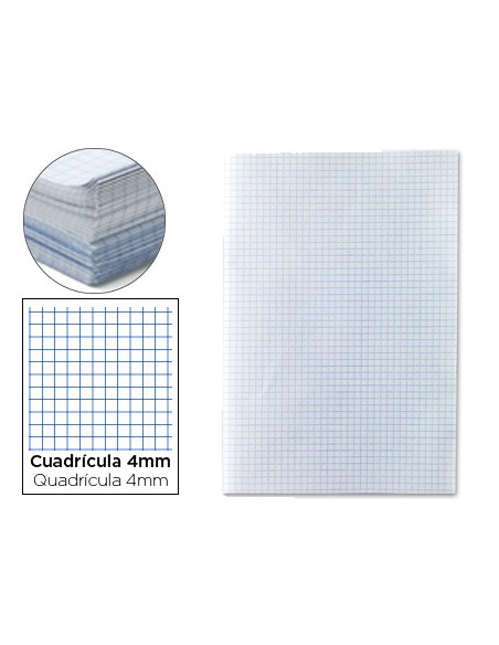 Papel florete liderpapel cuadro 4mm 60g/m2 paquete de 250 hojas