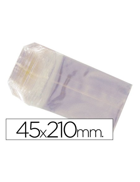 Bolsa celofan 45x210 mm paquete 100 unidades