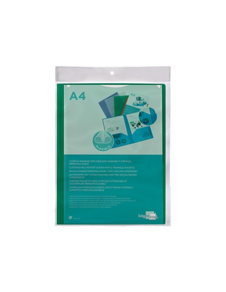 Carpeta liderpapel dossier dos bolsas canguro...