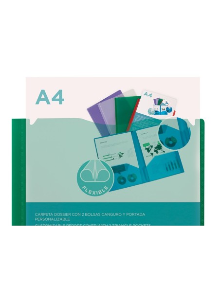 Carpeta liderpapel dossier dos bolsas canguro...