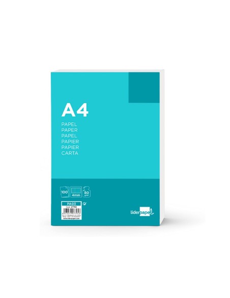 Papel liderpapel a4 80g/m2 sin taladros cuadro...