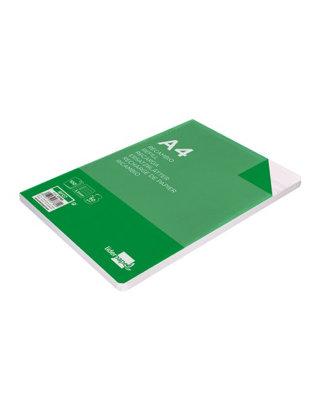 Recambio liderpapel a4 100 hojas 60g/m2pauta 4ª 3.5mm con margen 4 taladros
