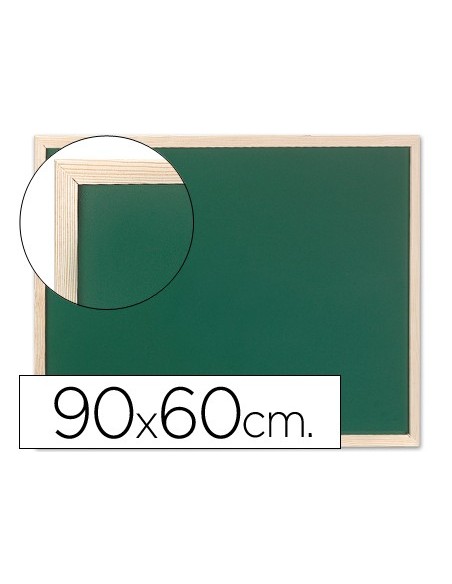 Pizarra verde q-connect marco de madera 90x60...