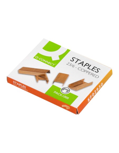 Grapas q-connect nº 23/6 cobreadas caja de 1000...