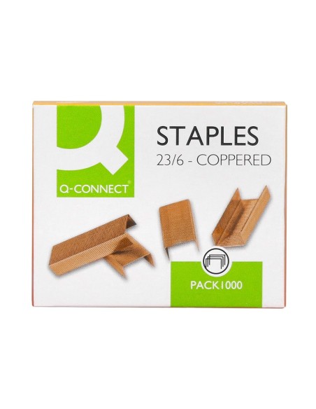 Grapas q-connect nº 23/6 cobreadas caja de 1000...
