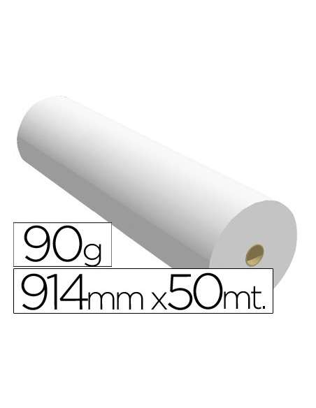 Papel reprografia para plotter 914mmx50mt 90gr impresion ink-jet