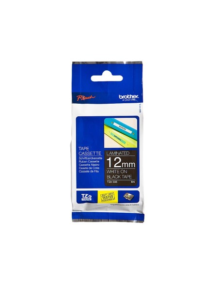 Cinta brother tze335 negro-blanco 12mm longitud...
