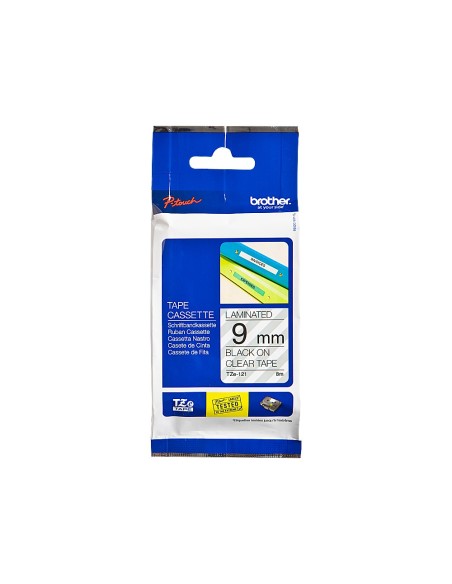 Cinta brother tze121 transparente-negro 9mm...