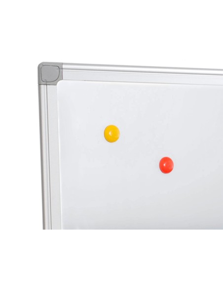 Pizarra blanca q-connect lacada magnetica marco de aluminio 120x90 cm