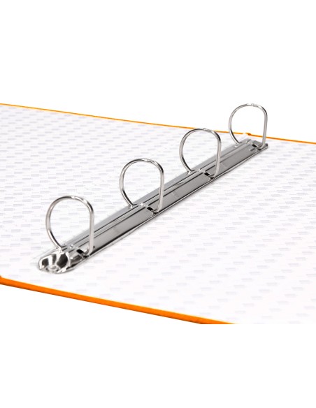 Carpeta de 4 anillas 25mm mixtas liderpapel folio carton forrado paper coat naranja