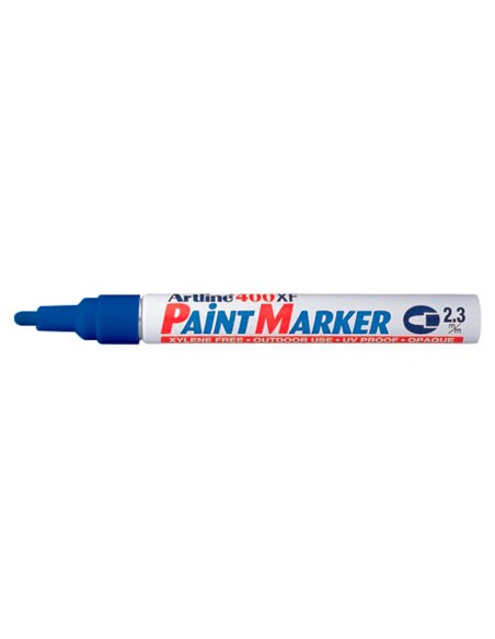 Rotulador artline marcador permanente ek-400 xf azul -punta redonda 2.3 mm -metal caucho y plastico