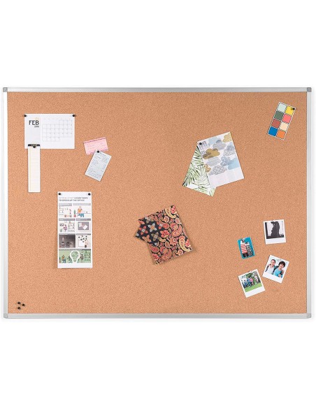 Pizarra corcho q-connect 120x90 cm marco aluminio