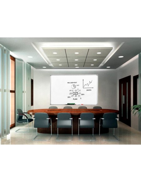 Pizarra blanca q-connect melamina marco de...