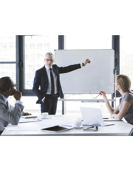 Pizarra blanca q-connect doble cara melamina...