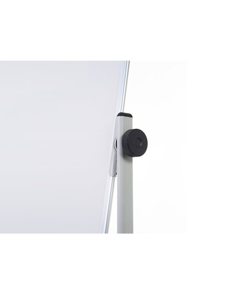 Pizarra blanca q-connect doble cara melamina marco de aluminio 120x90 cm giratoria