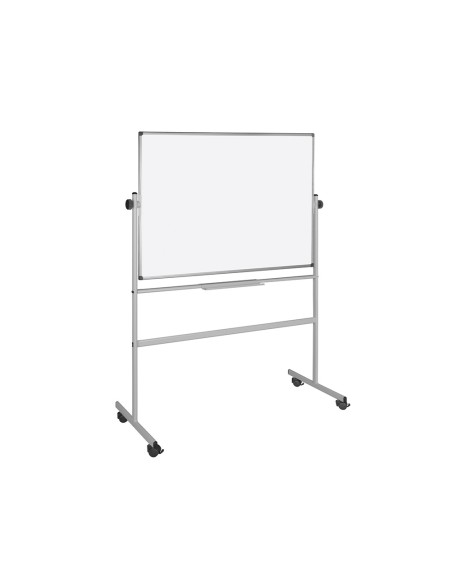 Pizarra blanca q-connect doble cara melamina marco de aluminio 120x90 cm giratoria