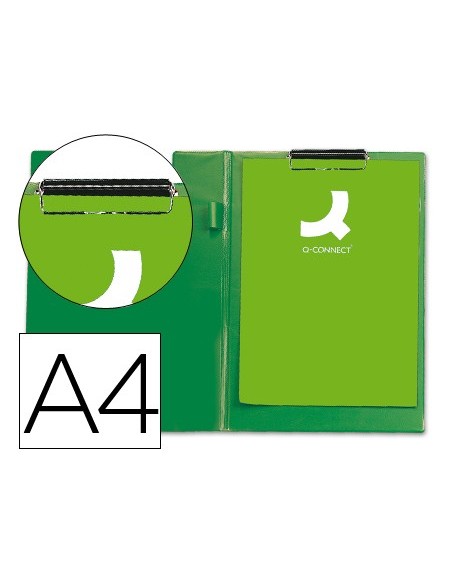 Carpeta q-connect miniclips plastico din a4 verde