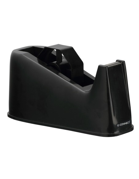 Portarrollo sobremesa q-connect plastico para cintas de 33 y 66 mt color negro