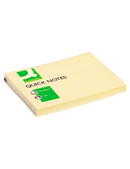 Bloc de notas adhesivas quita y pon q-connect 76x102 mm con 100 hojas