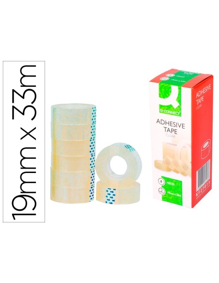 Cinta adhesiva q-connect transparente 33 mt x...