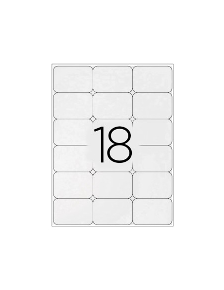 Etiqueta adhesiva q-connect kf01583 tamaño 66x46,6 mm fotocopiadora laser ink-jet caja con 100 hojas din a4