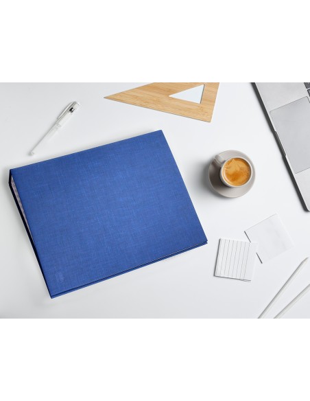 Carpeta de 4 anillas 25mm mixtas liderpapel folio carton forrado paper coat azul