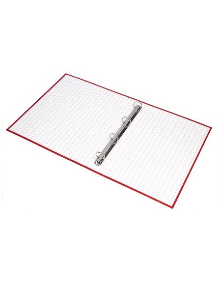 Carpeta de 4 anillas 25mm mixtas liderpapel folio carton forrado paper coat roja