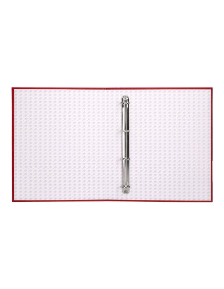 Carpeta de 4 anillas 25mm mixtas liderpapel folio carton forrado paper coat roja