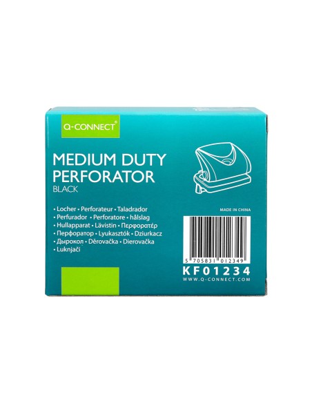 Taladrador q-connect kf01234 negro abertura 2 mm capacidad 20 hojas