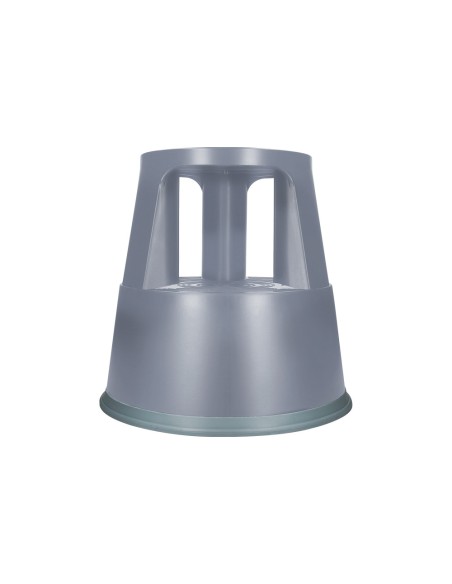 Taburete q-connect ruedas retractiles tres ruedas dos niveles color gris