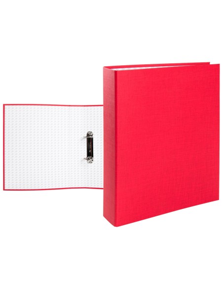 Carpeta de 2 anillas 40mm mixtas liderpapel folio carton forrado paper coat plastico roja